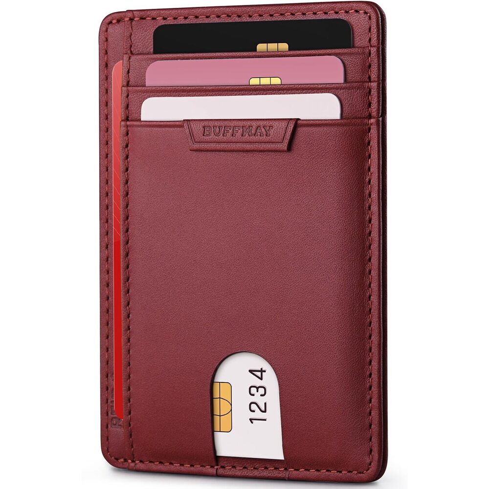 6041 Slim Wallet Minimalist Small Leather Front Pocket Wallets with RFID
